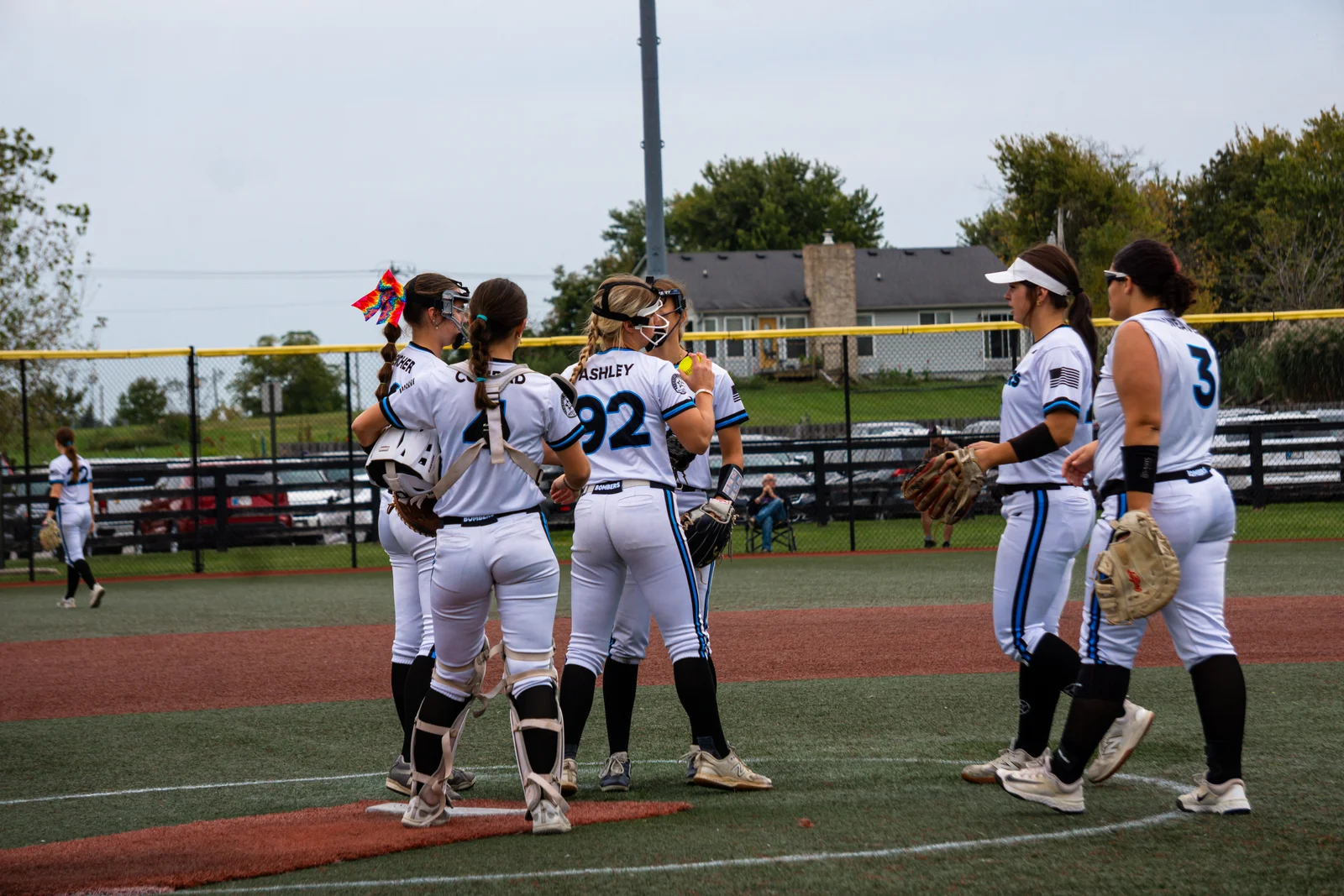 Bombers softball in action